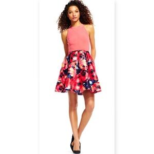 New Adrianna Papell Floral Box Pleat Fit & Flare Dress Size: 6P